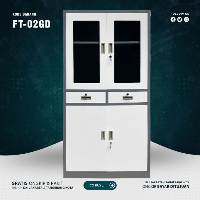

Lemari Arsip Besi Lemari Kantor Filling Cabinet Kombinasi Ft-02Gd Kualitas Premium