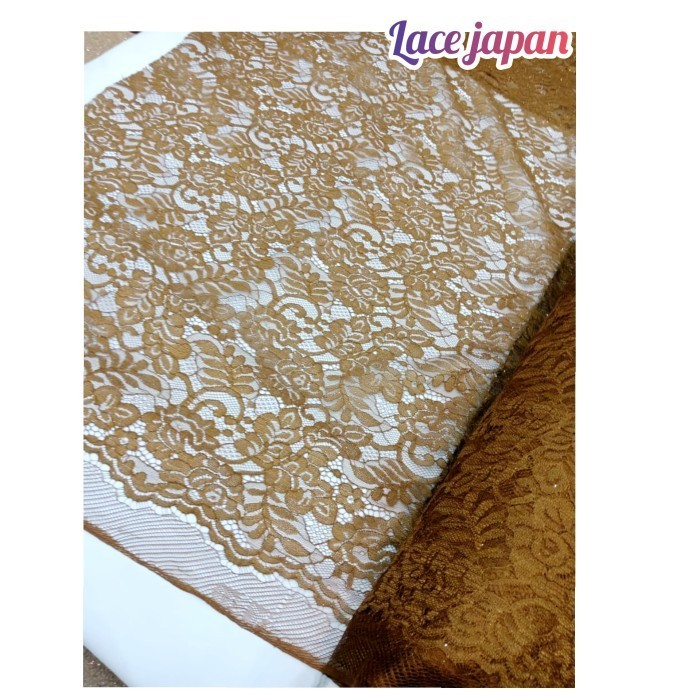 Brokat Meteran Bahan Kebaya Kain Brokat Tile Kain Tile Motif_Rose Gold