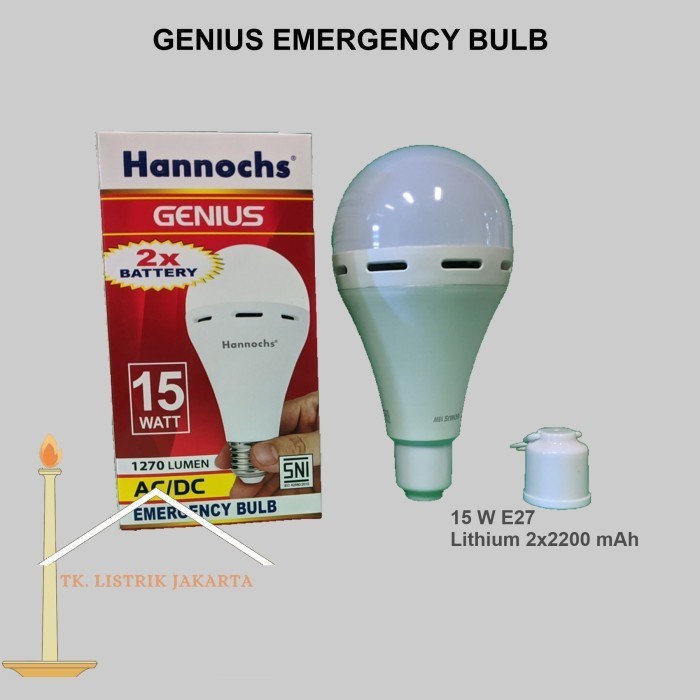 Lampu LedBulb Emergency 15W HANNOCHS Emergency Bulb
