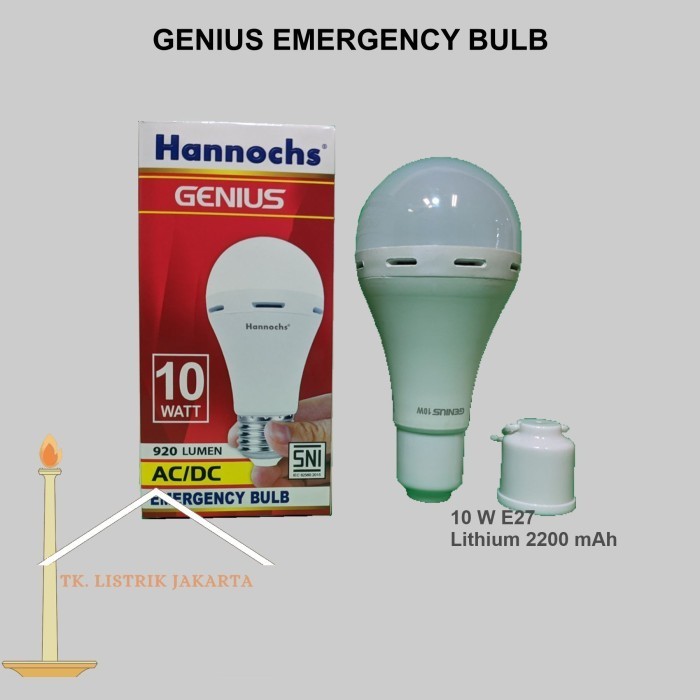 Lampu LedBulb Emergency 10W HANNOCHS Emergency Bulb