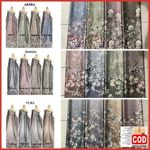 Hot Sale Bahan Kain Armani Silk Brown Ecoprint Premium Mewah / Armany Silk Abstrak / Kain Silk Meter