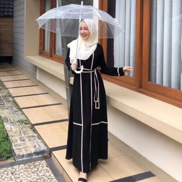 Gamis Abaya Remaja Arab List Hitam Remaja Muslim Syari Modis Lebaran 2021 Bisa Gamis Abaya Remaja