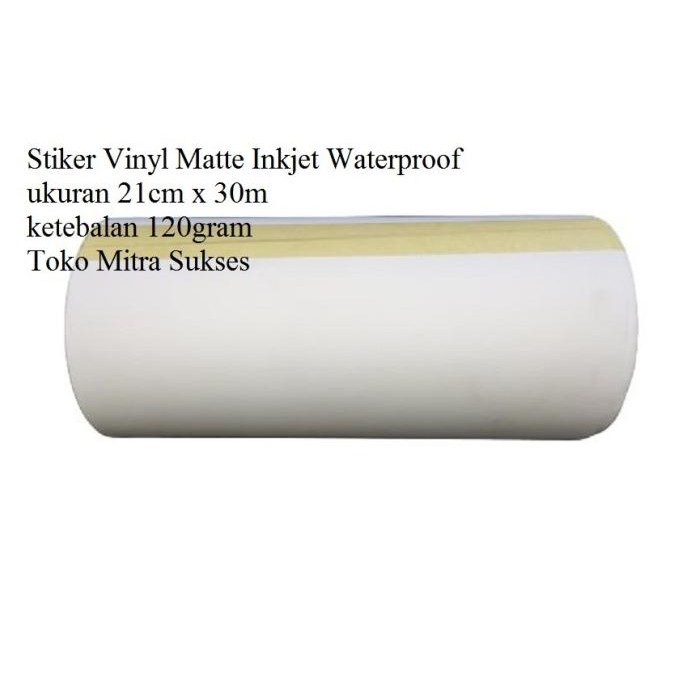 

Stiker Vinyl Matte Inkjet Waterproof A4 Roll - 21Cm X 30M