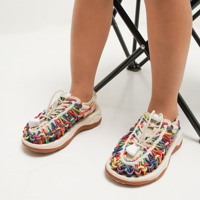 Sandal Anak Portee Goods Loom Sandals Rainbow White For Kids