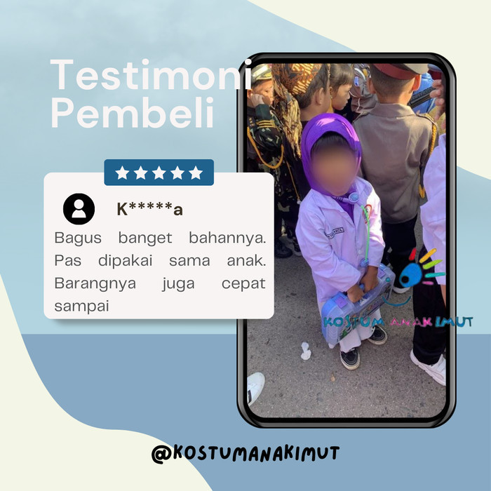 Baju Kostum Dokter Anak-Jas Dokter Anak Murah Lengkap Stetoskop Asli
