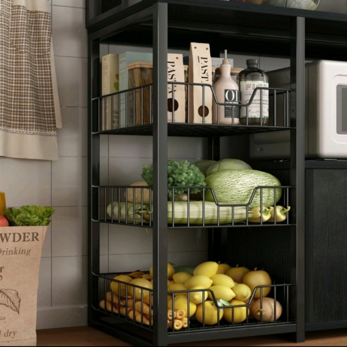 

Lemari Rak Dapur Minimalis Hitam Serbaguna Kokoh Berkualitas