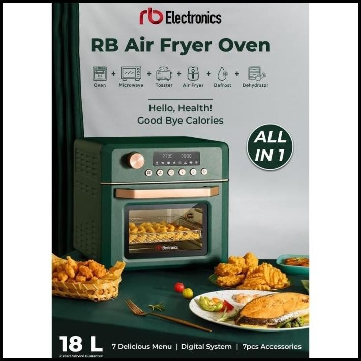 RB AIR FRYER OVEN | OVEN AIRFRYER LISTRIK MULTIFUNGSI LOW WATT |