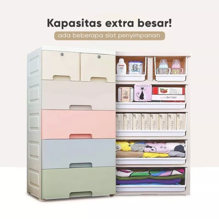 

Lemari Susun Lemari Pakaian Plastik Serbaguna Kokoh