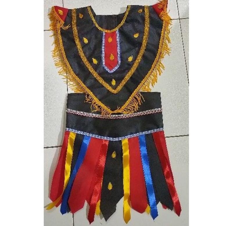 Baju Topeng Ireng  Baju Dayakan / Baju Kesenian Tarian Dayakan Untuk Anak-Anak Bg01