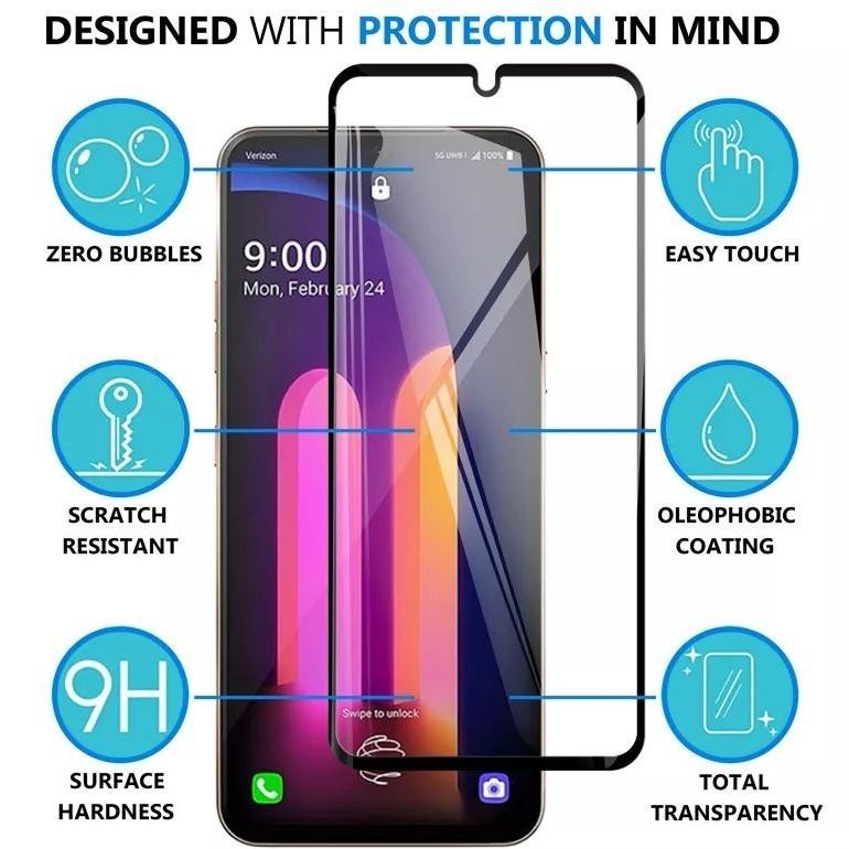 HJK Tempered Glass 9D LG V50 ThinQ / V50s ThinQ / V60 ThinQ Full Cover Screen Protector TERLARIS