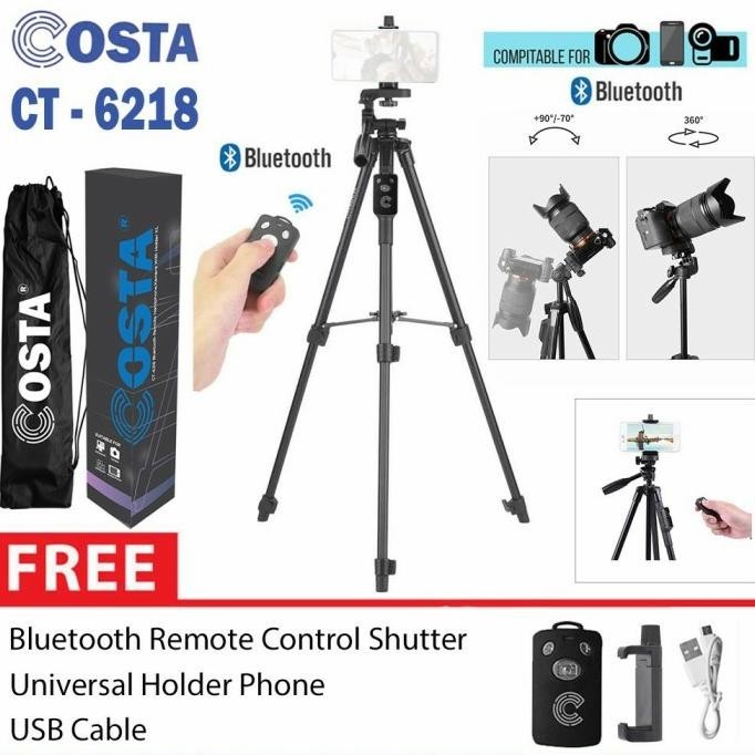 COSTA CT-6218 Tripod Kamera Remote Bluetooth Wireless + Holder HP