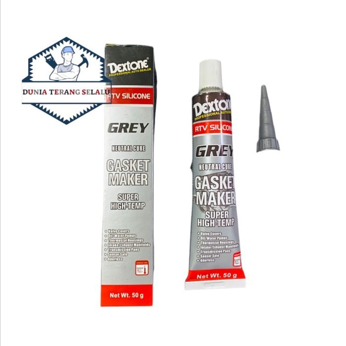 Lem Dextone Grey Silicone 50Gr Rtv Gasket Maker Neutral Besar Star
