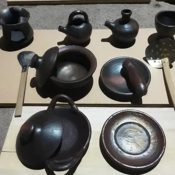 1 Set Alat Masak Pasaran Anak Gerabah Tanah Liat Mainan Tradisional AS9999