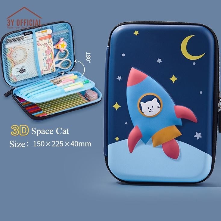 

3Y Tempat pensil kotak pensil pencil case 3D angoo Hardtop dino, cat