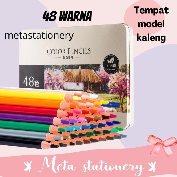 Oil Pencil Color / Pensil Warna Minyak 48 Warna Tin Deli