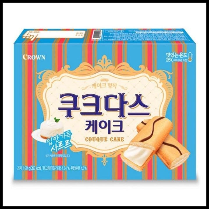 

[77Gr] Crown Couque Dasse Cake - Kue Krim Vanilla Snack Korea
