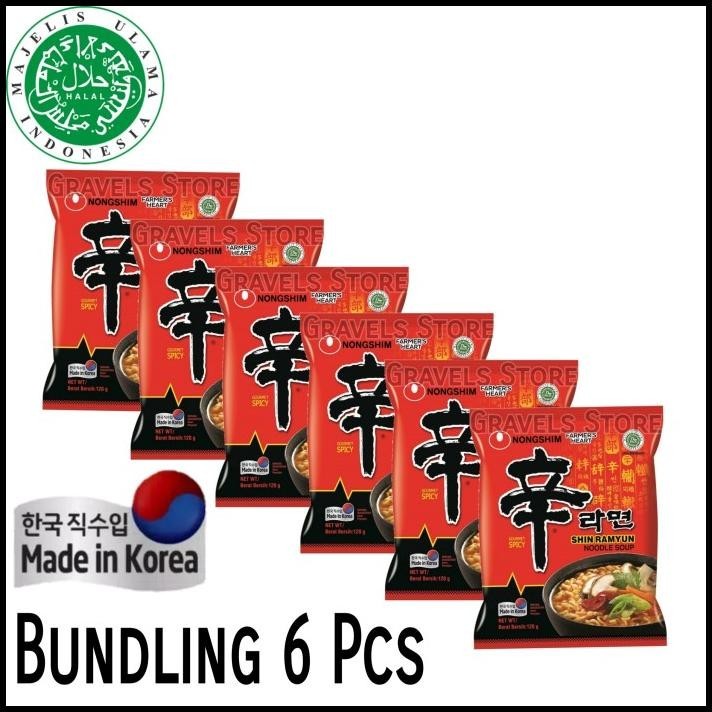 

[Bundling 6 Pcs] Nongshim Shin Ramyun Original Korean / Made In Korea