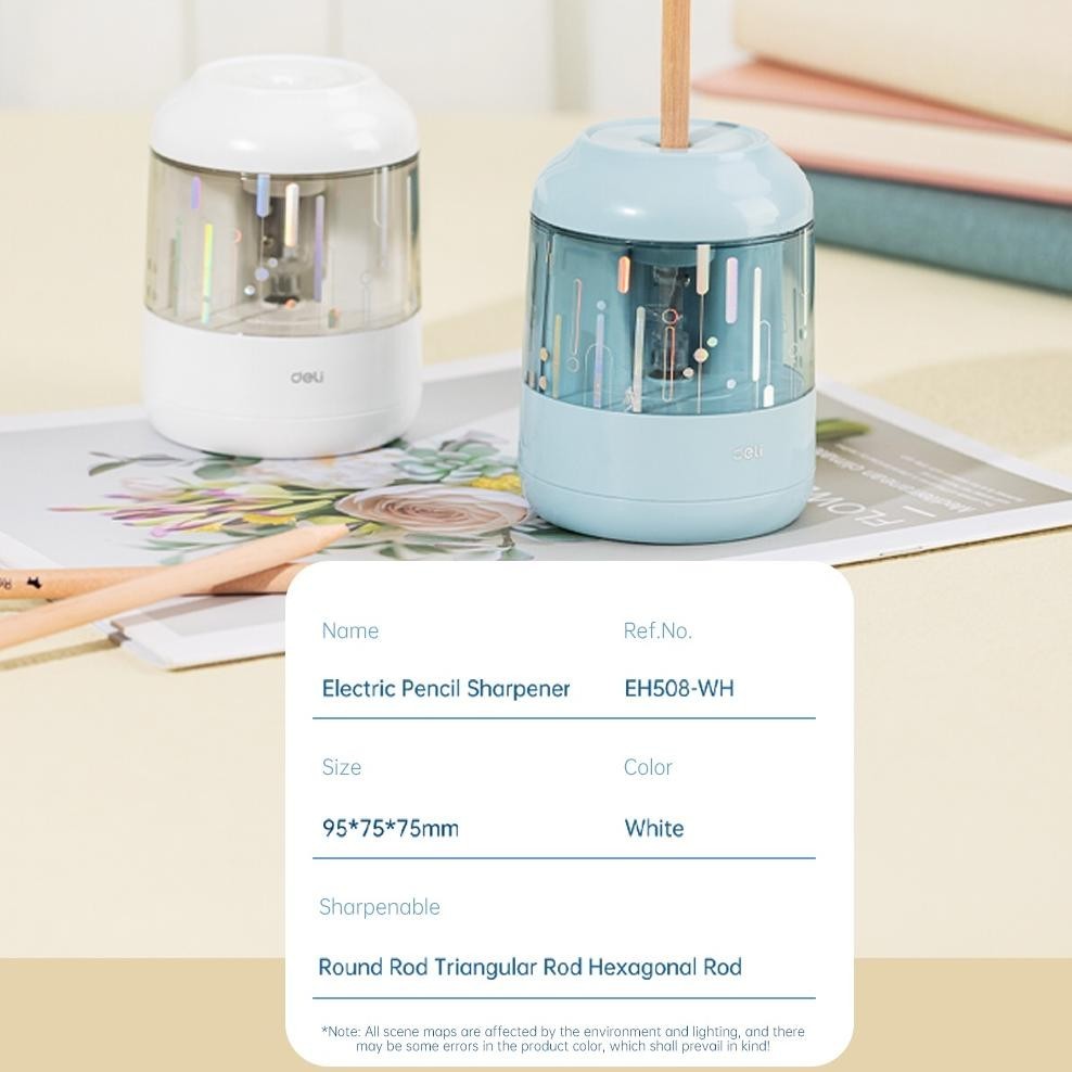 

hj-77 Deli Electric Pencil Sharpener / Rautan Pensil Otomatis Lucu EH508 Hemat