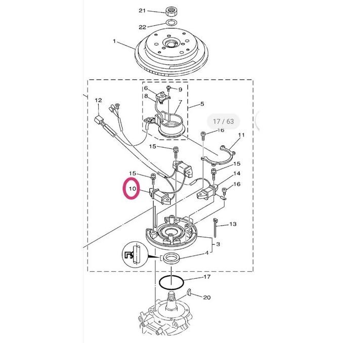 66T-85520-00 Coil Charge - Spool Api Untuk Yamaha 40Hp Kapsul