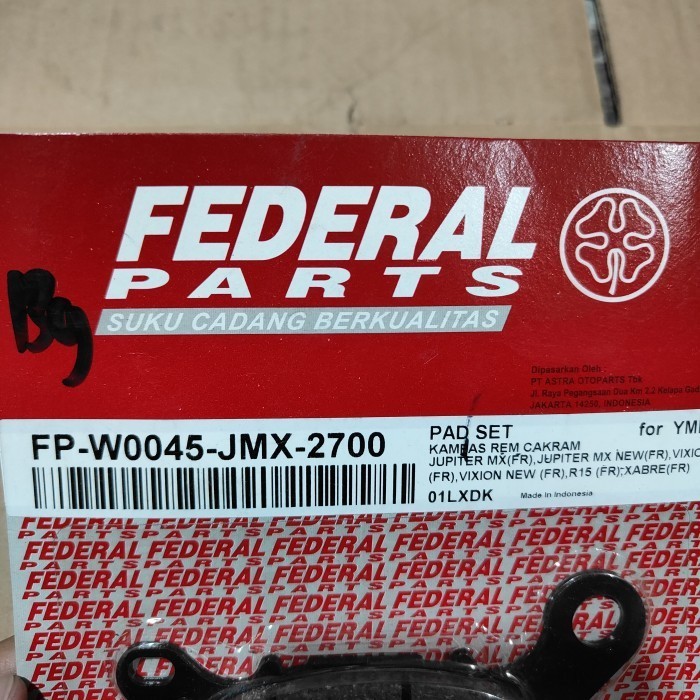 Diskpad Kampas Rem Depan Belakang Motor Yamaha Nmax N Max Federal Ori