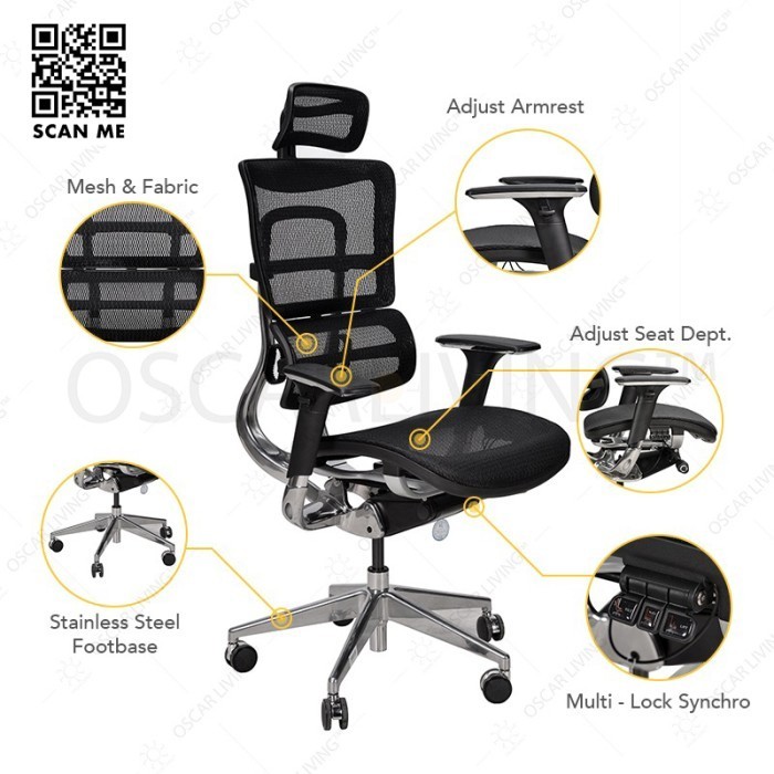 Ready Stok - Kursi Kantor Ergotec Gl-916