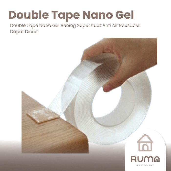 

DOUBLE TAPE NANO GEL BENING SUPER KUAT ANTI AIR REUSABLE DAPAT DICUCI