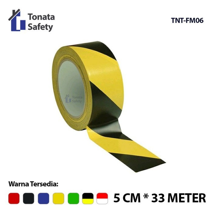 

FLOOR MARKING TONATA / LAKBAN HITAM KUNING / 5 CM X 33 M