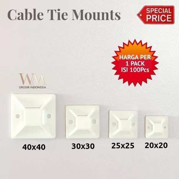 

TIE MOUNT 30X30 PENGIKAT/PENGAIT KABEL TIE SELF ADHESIVE CABLE