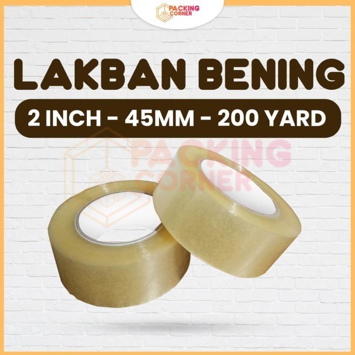 

LAKBAN BENING 2 INCH 200 YARD 45MM 48MM 2" 200Y TAPE PLAKBAN ISOLASI