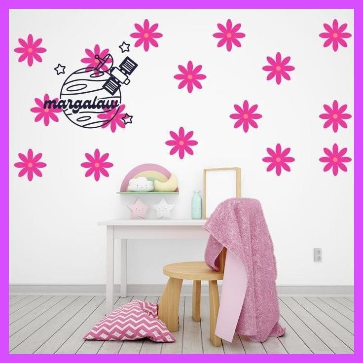 Beli 2 Murah Stiker Dinding Bunga Daisy Flower , Wall Sticker Aesthetics