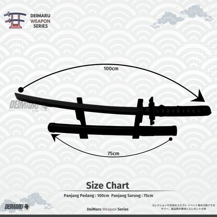 REPLIKA PEDANG SANDAI KITETSU ZORO ANIME ONE PIECE - PEDANG KAYU