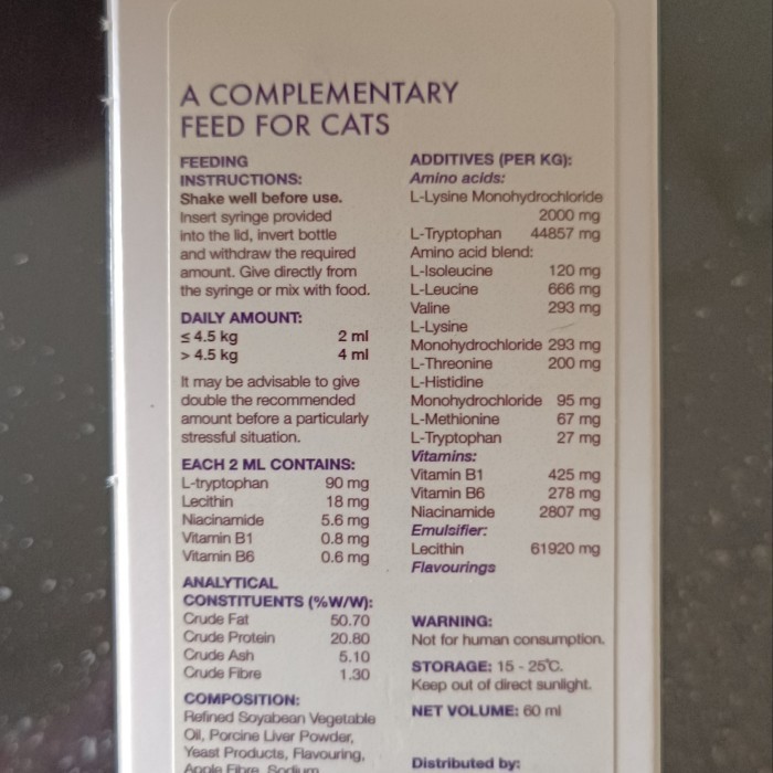 

Vetplus Calmex For Cat 60Ml / Obat Cair Sirup Anti Stress Kucing