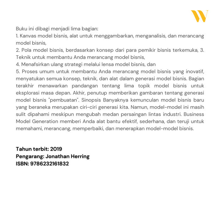 

Buku Bisnis "Business Model Generation" Terbaik Terlaris Baru Original