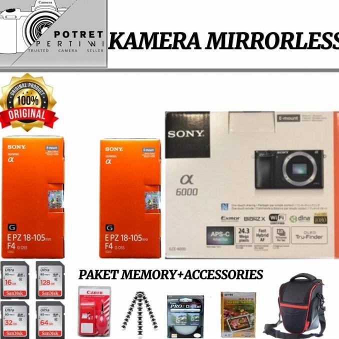 SONY ALPHA A6000 KIT LENSA E 18-105MM G OSS / KAMERA MIRRORLESS SONY