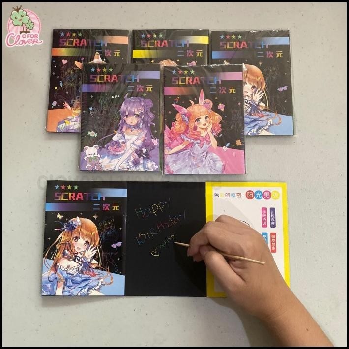

BEST DEAL COLORFUL SCRATCH BOOK BUKU CORETAN GAMBAR GORES LUCU KAWAII ANIME !