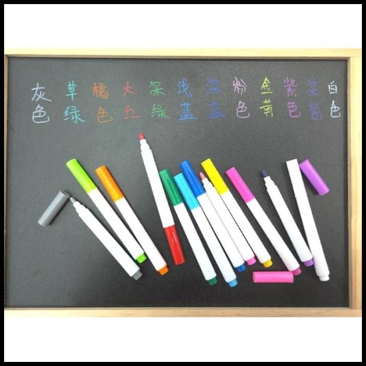 

TERBARU KAPUR LIQUID CHALK ERASABLE PEN MARKER KACA PAPAN TULIS 12PCS GP 96 !!!!