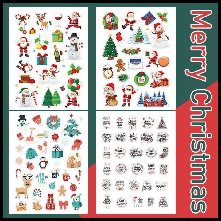 

TERBARU 4PCS/SET STICKER STIKER NATAL MERRY CHRISTMAS STIKER ANAK HIASAN NATAL !!!!!
