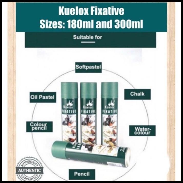 

BEST DEAL KUELOX FIXATIVE SPRAY 180/300ML PERALATAN KESENIAN TINTA CAT ARTIS