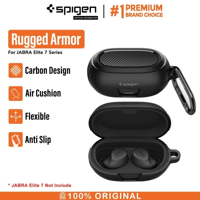 CASE JABRA ELITE 7 PRO/ACTIVE SPIGEN RUGGED ARMOR TPU CARBON CASING