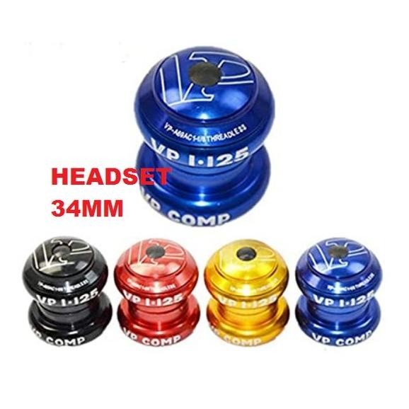 Premium Headset 34Mm Vp  Sepeda Mtb Balap Bmx 34 Mm Head Set Threadless Semi Integrated Kom Leher Ga