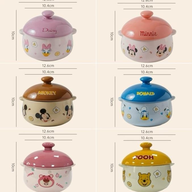 disney ceramic bowl mangkuk keramik tahan panas mickey donald