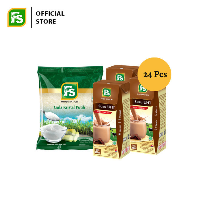 

Fs Gula Kristal Putih 1 Kg - Hijau + Fs Susuuht Coklat 200 Ml (24Pcs) - Adelineez
