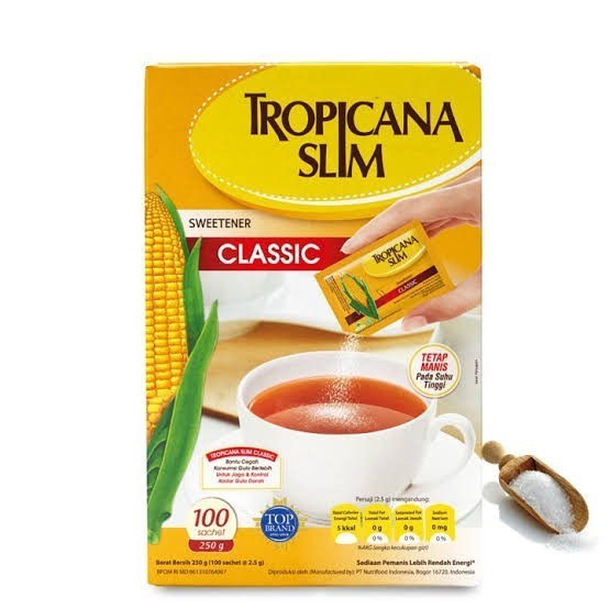 

Gula Tropicana Slim Sweetener Classic Isi 100 Sachet / Gula Diabetes - Adelineez