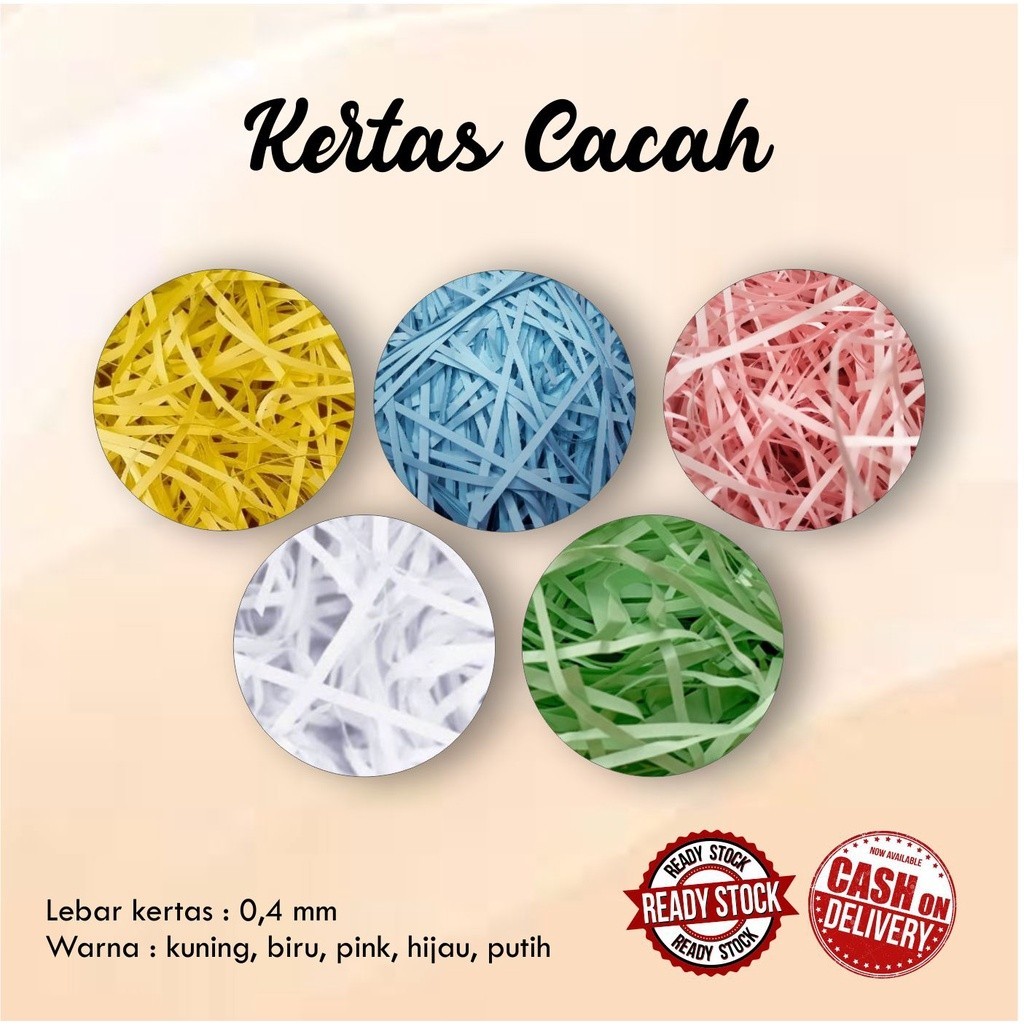 

NEW ORI Kertas Cacah / Paper Shredded Paper / Kertas serut / kertas packing / Kertas hampers