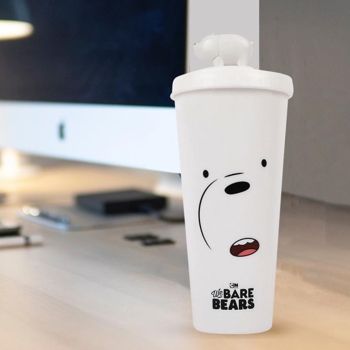 MINISO We Bare Bear Botol Minum Tumbler Tempat Air Minum Sedotan Straw