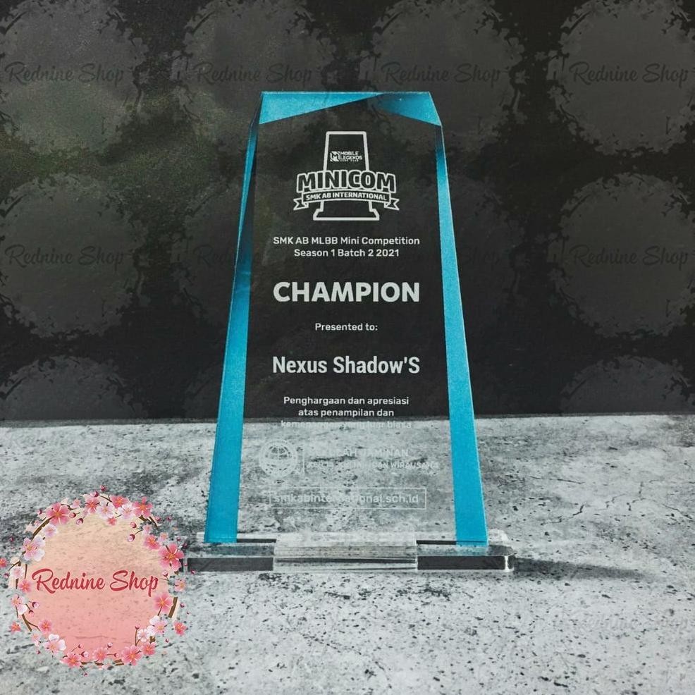 CR - Plakat Akrilik Custom / hadiah custom/Piala Esport Free Fire,PUBG,Mobile Legend TERLARIS