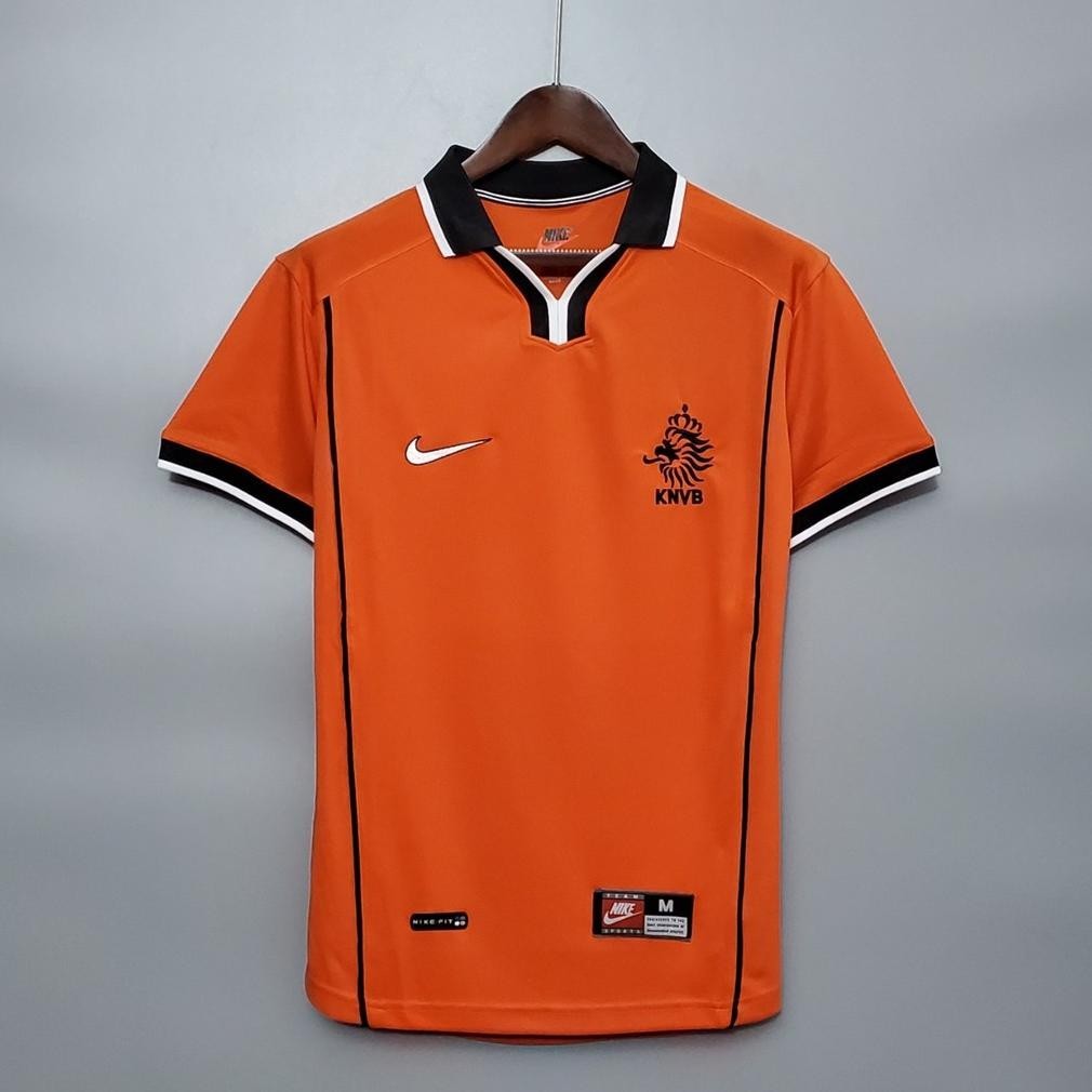 CR - Jersey Bola RETRO KLASiK Netherlands Holland Belanda HOME PiALA DUNiA 1998 Baju WORLD CUP Futsa