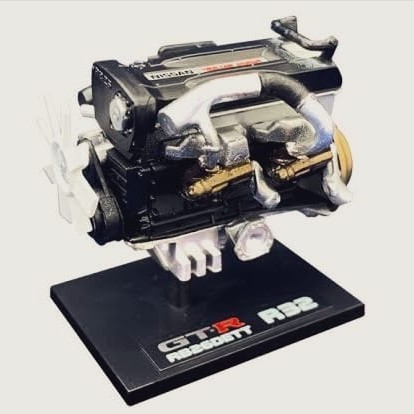 MINIATUR ENGINE NISSAN SKYLINE RB26DETT - SKALA 1/24