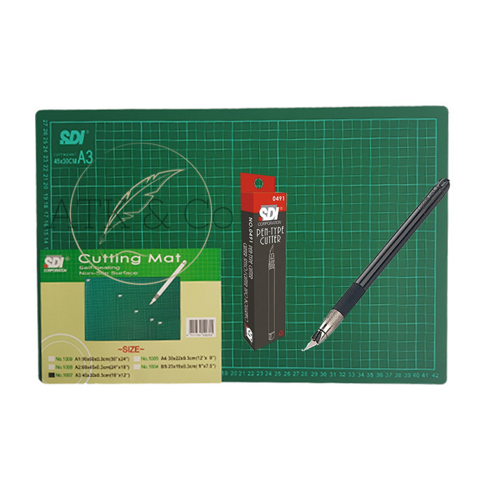 

Terlaris Paket Cutting Mat A3 - Pen Cutter SDI SALE