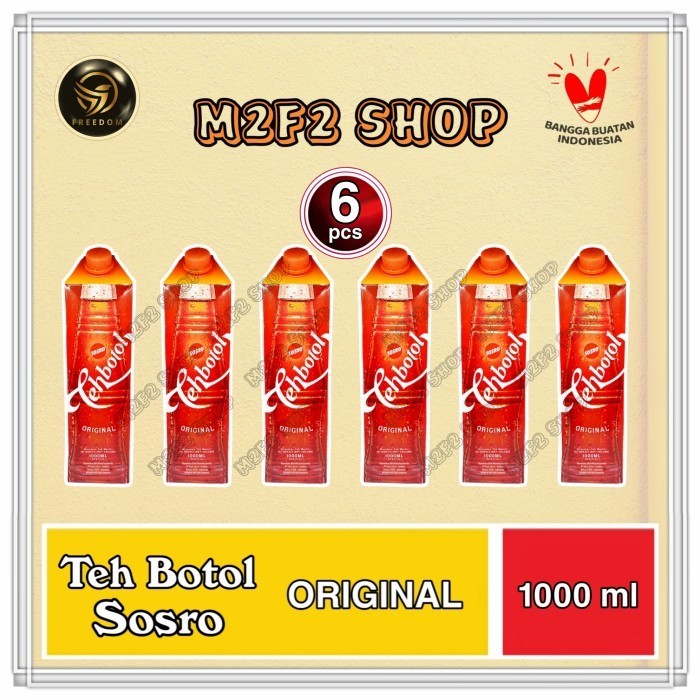 

Ready Teh Botol Kotak Sosro - 1000 ml 1 liter (Harga 6 Pcs)